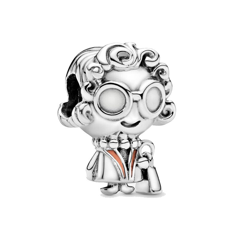 2Pcs/Lot Silver Plated Boy Girl Bestfriends Beads Pendant Fit Original Brand Charms Bracelets for Women Valentine's Day Jewelry