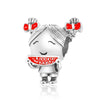 2Pcs/Lot Silver Plated Boy Girl Bestfriends Beads Pendant Fit Original Brand Charms Bracelets for Women Valentine's Day Jewelry