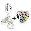 2Pcs/Lot Silver Plated Rainbow Of Love Pendant Charm Beads Fit DIY Original Bracelets Bangle For Women Girlfriend Jewelry Making