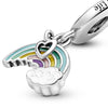 2Pcs/Lot Silver Plated Rainbow Of Love Pendant Charm Beads Fit DIY Original Bracelets Bangle For Women Girlfriend Jewelry Making