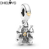 2Pcs/Lot Two-tone Castle Pendant Charm Beads Fit DIY Original Bracelets Necklaces For Women Child Jewelry Making Special Offer