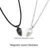 2Pcs Magnetic Couple Necklace Astronaut Lovers Heart Pendant Distance Faceted 2021  Charm Necklace For Women Men Jewelry Gift