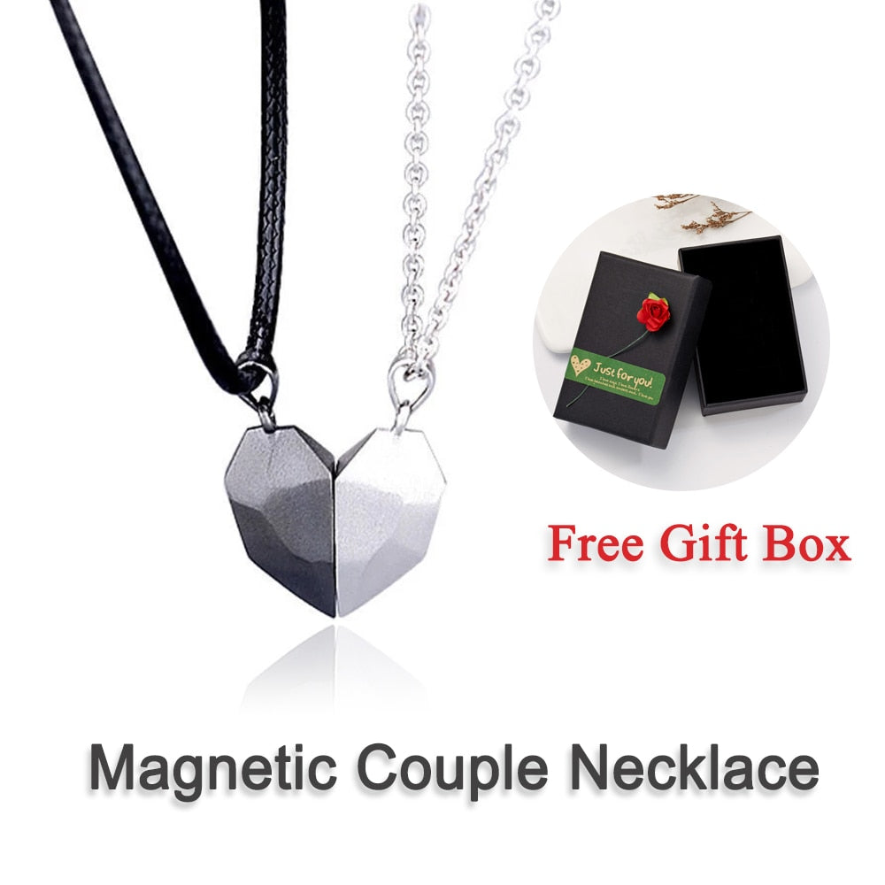magnetic heart necklace couple with free shipping – Hunny Life