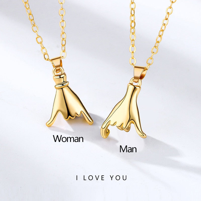 2Pcs Magnetic Dolphin Love Hug Couple Necklace For Women Men Lovers Sweet Promise Wedding Party Jewelry Valentine's Day Gift