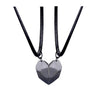 2Pcs Minimalist Lovers Matching Friendship Heart Pendant Couple Magnetic Distance Faceted Heart Pendant Necklace Couple Jewelry