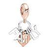 2Pcs Rose Gold MOM Heart Starfish Shell Charm Beads Fits Original DIY Bracelets Necklaces For Women Men Jewelry Accessories Gift