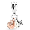 2Pcs Rose Gold MOM Heart Starfish Shell Charm Beads Fits Original DIY Bracelets Necklaces For Women Men Jewelry Accessories Gift