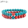 2Pcs/Set Natural stone beads Couple Lovers best friend bracelet for women yoga Yin Yang Beaded Bracelets Bangles gift for men