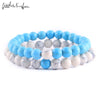 2Pcs/Set Natural stone beads Couple Lovers best friend bracelet for women yoga Yin Yang Beaded Bracelets Bangles gift for men