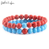 2Pcs/Set Natural stone beads Couple Lovers best friend bracelet for women yoga Yin Yang Beaded Bracelets Bangles gift for men