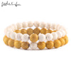 2Pcs/Set Natural stone beads Couple Lovers best friend bracelet for women yoga Yin Yang Beaded Bracelets Bangles gift for men