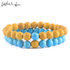 2Pcs/Set Natural stone beads Couple Lovers best friend bracelet for women yoga Yin Yang Beaded Bracelets Bangles gift for men