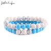 2Pcs/Set Natural stone beads Couple Lovers best friend bracelet for women yoga Yin Yang Beaded Bracelets Bangles gift for men
