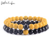 2Pcs/Set Natural stone beads Couple Lovers best friend bracelet for women yoga Yin Yang Beaded Bracelets Bangles gift for men