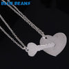 2Pcs/Set Romantic Couple Necklaces Engrave I Love You Love Heart&Key chains pendants Silver Color Chain Collares jewerly Selling