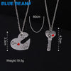 2Pcs/Set Romantic Couple Necklaces Engrave I Love You Love Heart&Key chains pendants Silver Color Chain Collares jewerly Selling