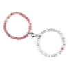 2Pcs/Set Romantic Heart Shape Magnet Pendant Bracelets 6 8MM Weathered Stone Bangles Jewelry Couple Handmade Strench Pulsera New