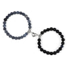 2Pcs/Set Romantic Heart Shape Magnet Pendant Bracelets 6 8MM Weathered Stone Bangles Jewelry Couple Handmade Strench Pulsera New