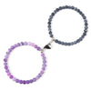 2Pcs/Set Romantic Heart Shape Magnet Pendant Bracelets 6 8MM Weathered Stone Bangles Jewelry Couple Handmade Strench Pulsera New