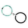 2Pcs/Set Romantic Heart Shape Magnet Pendant Bracelets 6 8MM Weathered Stone Bangles Jewelry Couple Handmade Strench Pulsera New