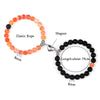 2Pcs/Set Romantic Heart Shape Magnet Pendant Bracelets 6 8MM Weathered Stone Bangles Jewelry Couple Handmade Strench Pulsera New