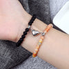 2Pcs/Set Romantic Heart Shape Magnet Pendant Bracelets 6 8MM Weathered Stone Bangles Jewelry Couple Handmade Strench Pulsera New