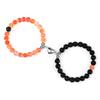 2Pcs/Set Romantic Heart Shape Magnet Pendant Bracelets 6 8MM Weathered Stone Bangles Jewelry Couple Handmade Strench Pulsera New