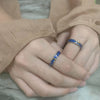2Pcs/Set Van Gogh Blue Starry Sky Open Ring Star Moon Always Thinking You Lover Couple Ring