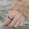 2Pcs/Set Van Gogh Blue Starry Sky Open Ring Star Moon Always Thinking You Lover Couple Ring
