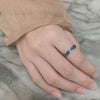 2Pcs/Set Van Gogh Blue Starry Sky Open Ring Star Moon Always Thinking You Lover Couple Ring