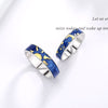 2Pcs/Set Van Gogh Blue Starry Sky Open Ring Star Moon Always Thinking You Lover Couple Ring