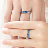 2Pcs Van Gogh Blue Starry Sky Open Lover Rings Band Jewelry