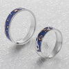 2Pcs Van Gogh Blue Starry Sky Open Lover Rings Band Jewelry