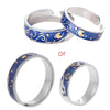 2Pcs Van Gogh Blue Starry Sky Open Lover Rings Band Jewelry