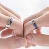 2Pcs Van Gogh Blue Starry Sky Open Lover Rings Band Jewelry