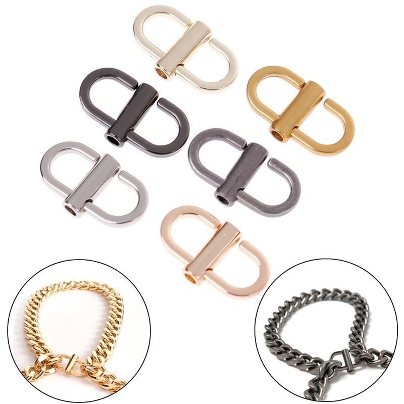 2Pcs/lot Adjustable Metal Buckles for Chain Strap Bag Shorten Shoulder Crossbody Bags Hardware Accessories