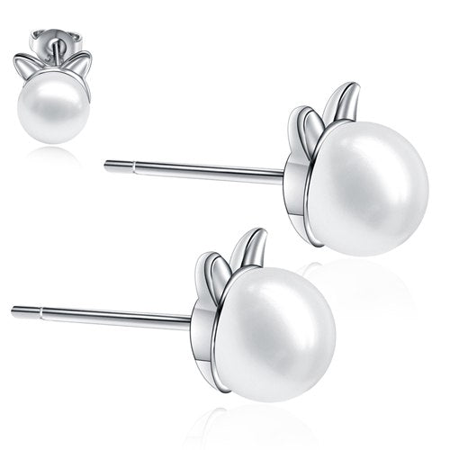 2Pcs/lot Copper Stud Earring Dog Cartilage Rose Gold Earring Piercings Pearl Ear Stud Piercing Helix Bar Body Jewelry