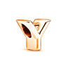 2Pcs/lot Rose Gold 26 English Letters Charm Beads DIY Bracelets Necklaces For Women Men Wife Sister Jewelry Accessories Gift