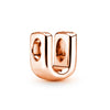 2Pcs/lot Rose Gold 26 English Letters Charm Beads DIY Bracelets Necklaces For Women Men Wife Sister Jewelry Accessories Gift