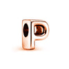 2Pcs/lot Rose Gold 26 English Letters Charm Beads DIY Bracelets Necklaces For Women Men Wife Sister Jewelry Accessories Gift