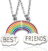 2Pcs/set Friend Necklace Charm Rainbow Heart Engrave Friend Forever Necklace Pendant Friendship BFF Jewelry Gift Hot