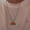 2Pcs/set Friend Necklace Charm Rainbow Heart Engrave Friend Forever Necklace Pendant Friendship BFF Jewelry Gift Hot
