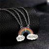 2Pcs/set Friend Necklace Charm Rainbow Heart Engrave Friend Forever Necklace Pendant Friendship BFF Jewelry Gift Hot