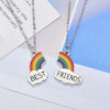 2Pcs/set Friend Necklace Charm Rainbow Heart Engrave Friend Forever Necklace Pendant Friendship BFF Jewelry Gift Hot