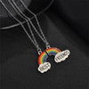 2Pcs/set Friend Necklace Charm Rainbow Heart Engrave Friend Forever Necklace Pendant Friendship BFF Jewelry Gift Hot