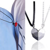 2Pcs/set Magnetic Couple Necklace Lovers Heart Black Red White Pendant Distance Faceted Charm Necklace Women Valentines Day Gift