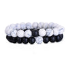 2Pcs/set White Black Couple Magnetic Bracelets Natural Stone Matching Braslet For Lovers Valentine Magnet Bracelet Jewelry Gift
