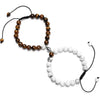 2Pcs/set White Black Couple Magnetic Bracelets Natural Stone Matching Braslet For Lovers Valentine Magnet Bracelet Jewelry Gift