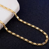 2mm Men Flat Chain Necklace For Women Gold Color Jewelry Necklaces Charms Jewellery 16 18 20 22 24 26 28 30 inch  M283