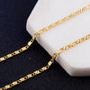 2mm Men Flat Chain Necklace For Women Gold Color Jewelry Necklaces Charms Jewellery 16 18 20 22 24 26 28 30 inch  M283